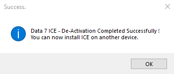 Deactivation complete message